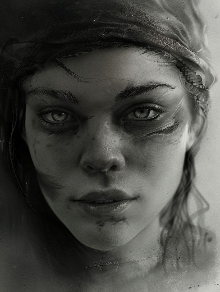Gritty Monochrome Portrait of Resilience - Image 1