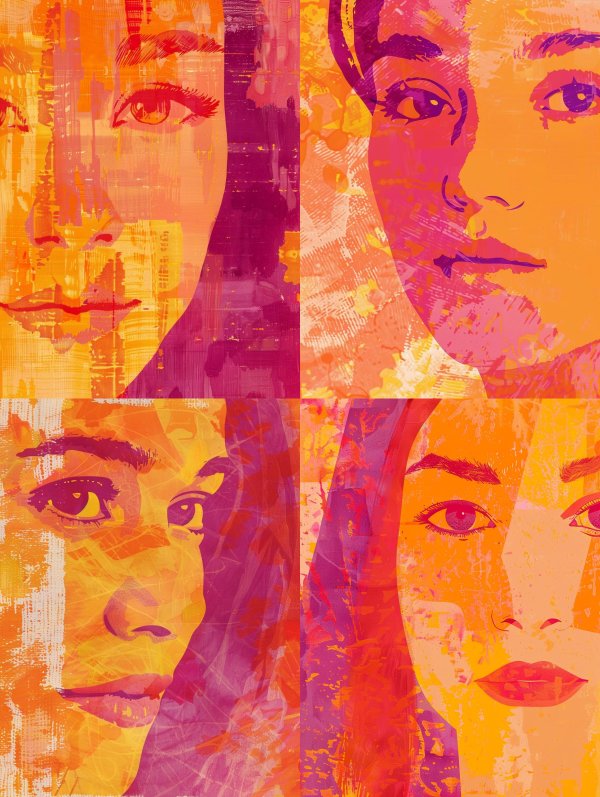 Vibrant Abstract Portrait Grid