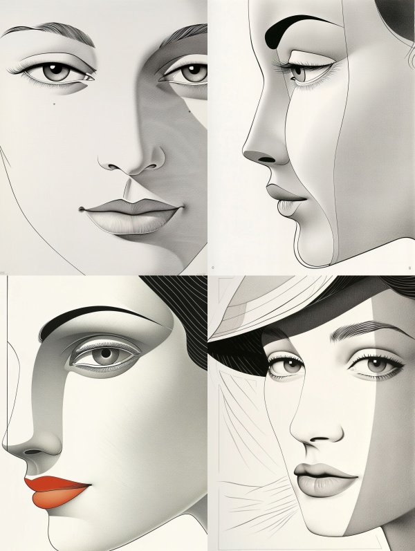 Minimalist Geometric Portrait Studies