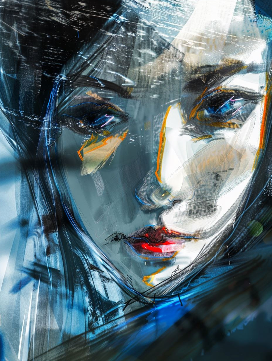 Ethereal Blue Digital Portraits - Image 4