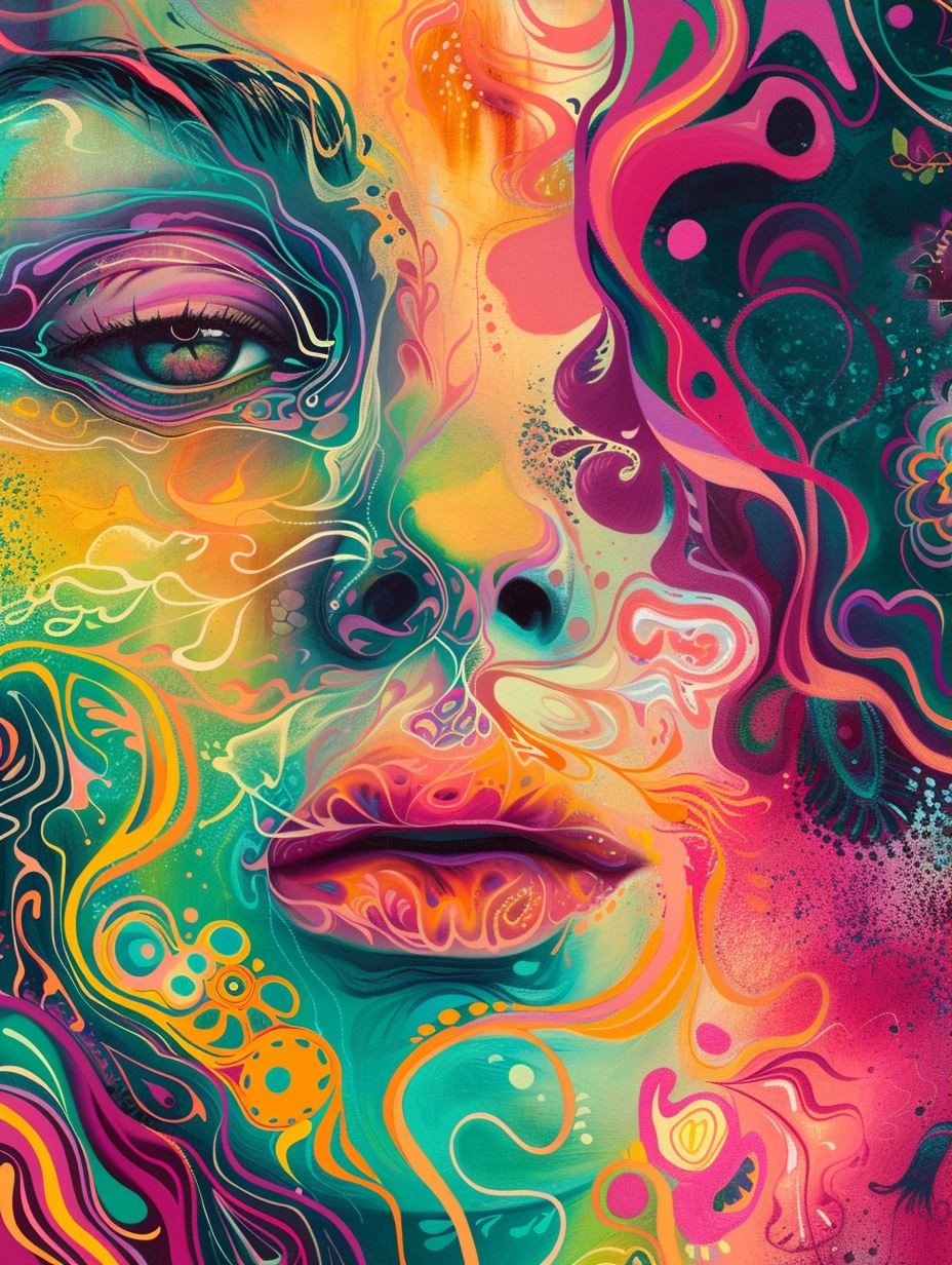 Psychedelic Neon Dream Portrait - Image 3