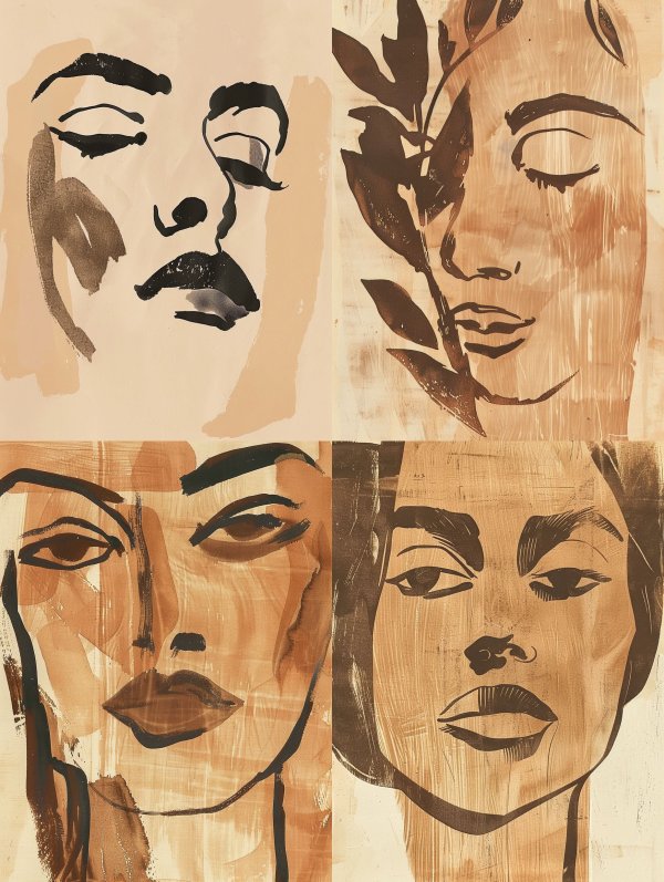 Earth Tones Abstract Portraits