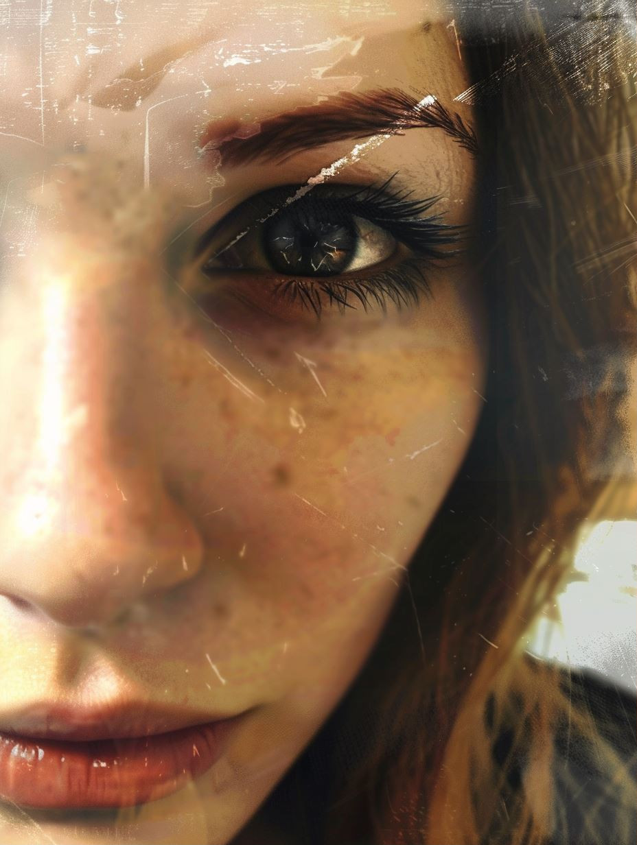 Fragmented Gaze Through Rain - Image 1