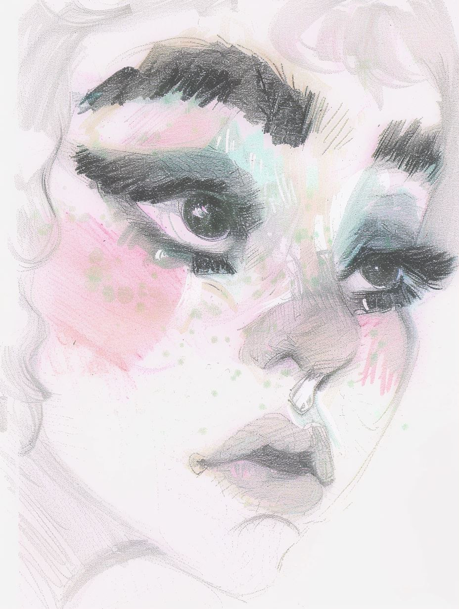Dreamy Pastel Portrait Studies - Image 1