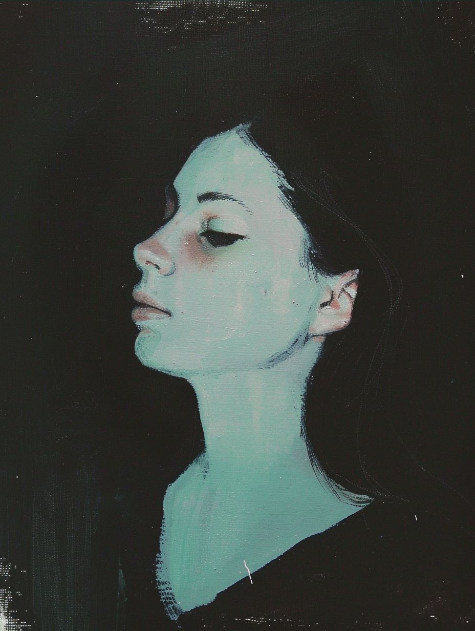 Ethereal Teal Portrait Study - Image 4