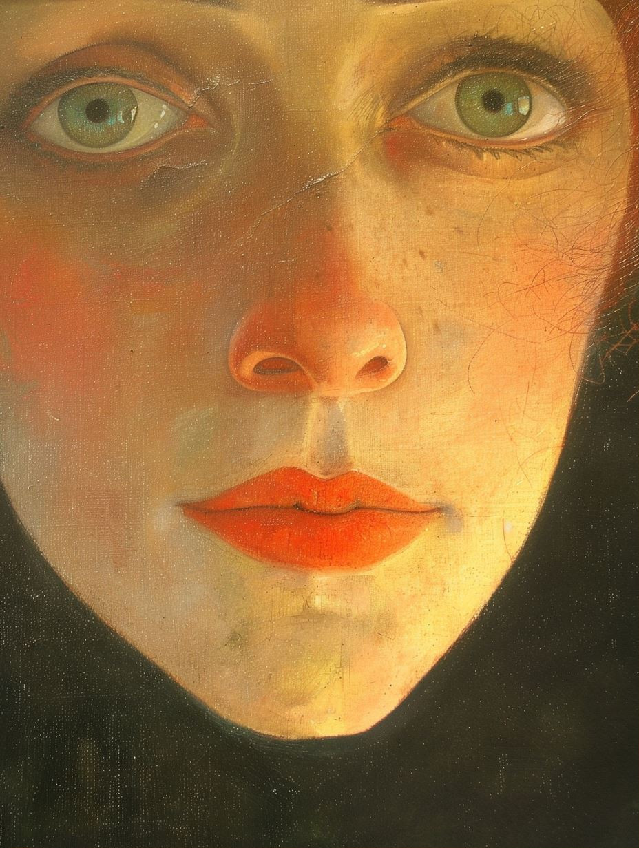 Ethereal Gaze in Warm Oil - Image 1
