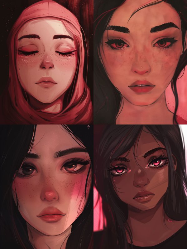 Moody Crimson Digital Portraiture