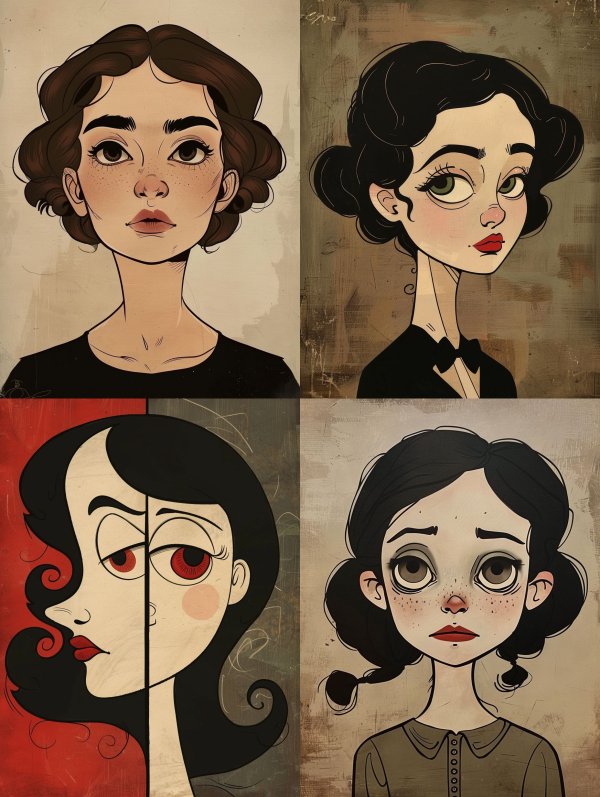 Melancholic Stylized Female Portraits