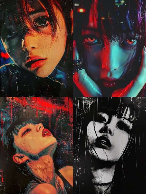 Neon Shadows: Cyberpunk Digital Portraits