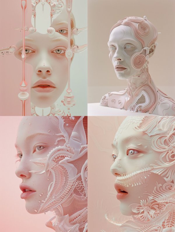 Ethereal Porcelain Fluidity Portraits