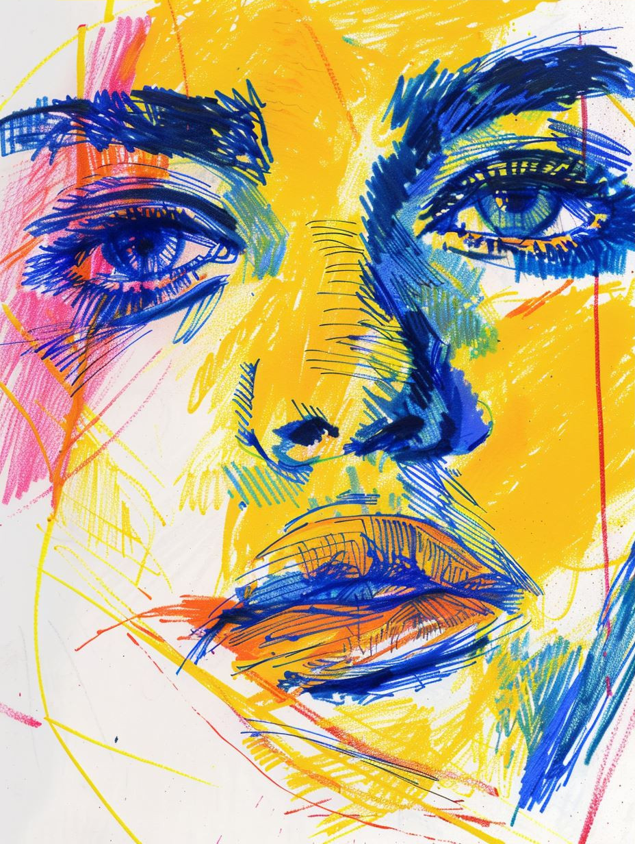 Vibrant Expressive Portrait Sketches - Image 3