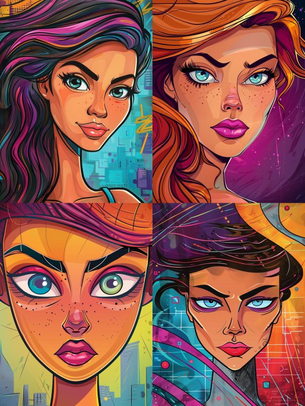 Vibrant Neon Digital Portraiture