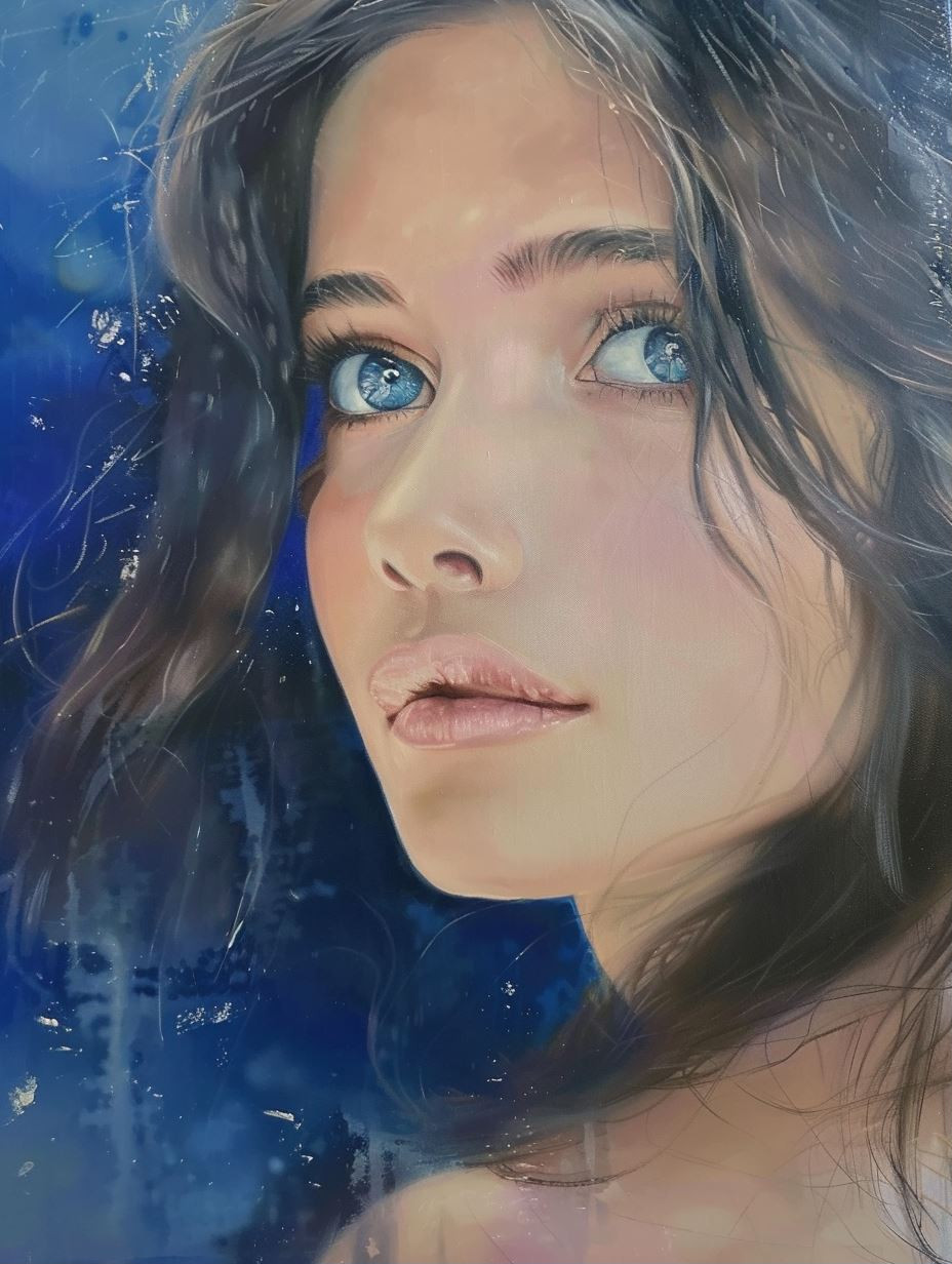 Ethereal Gaze of Blue Dreams - Image 1