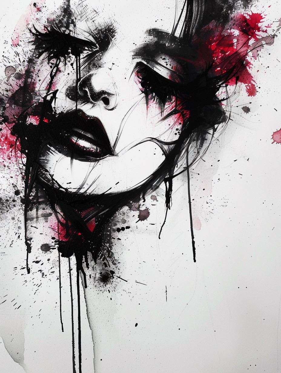Dark Gothic Ink Splatter Portraits - Image 2