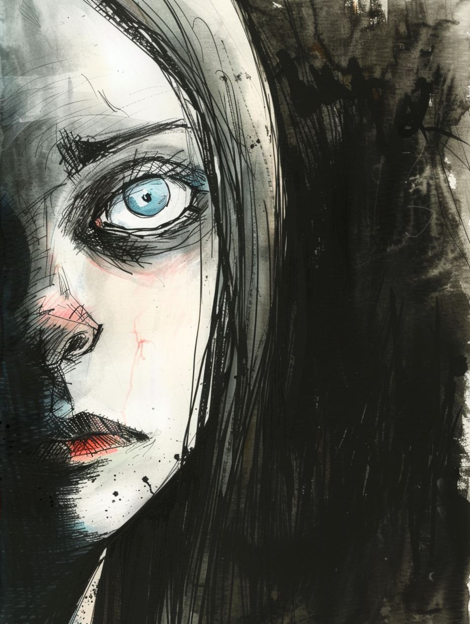 Ink and Watercolor Gaze - Image 2