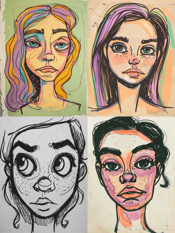 Vibrant Expressions: A Study of Four Faces