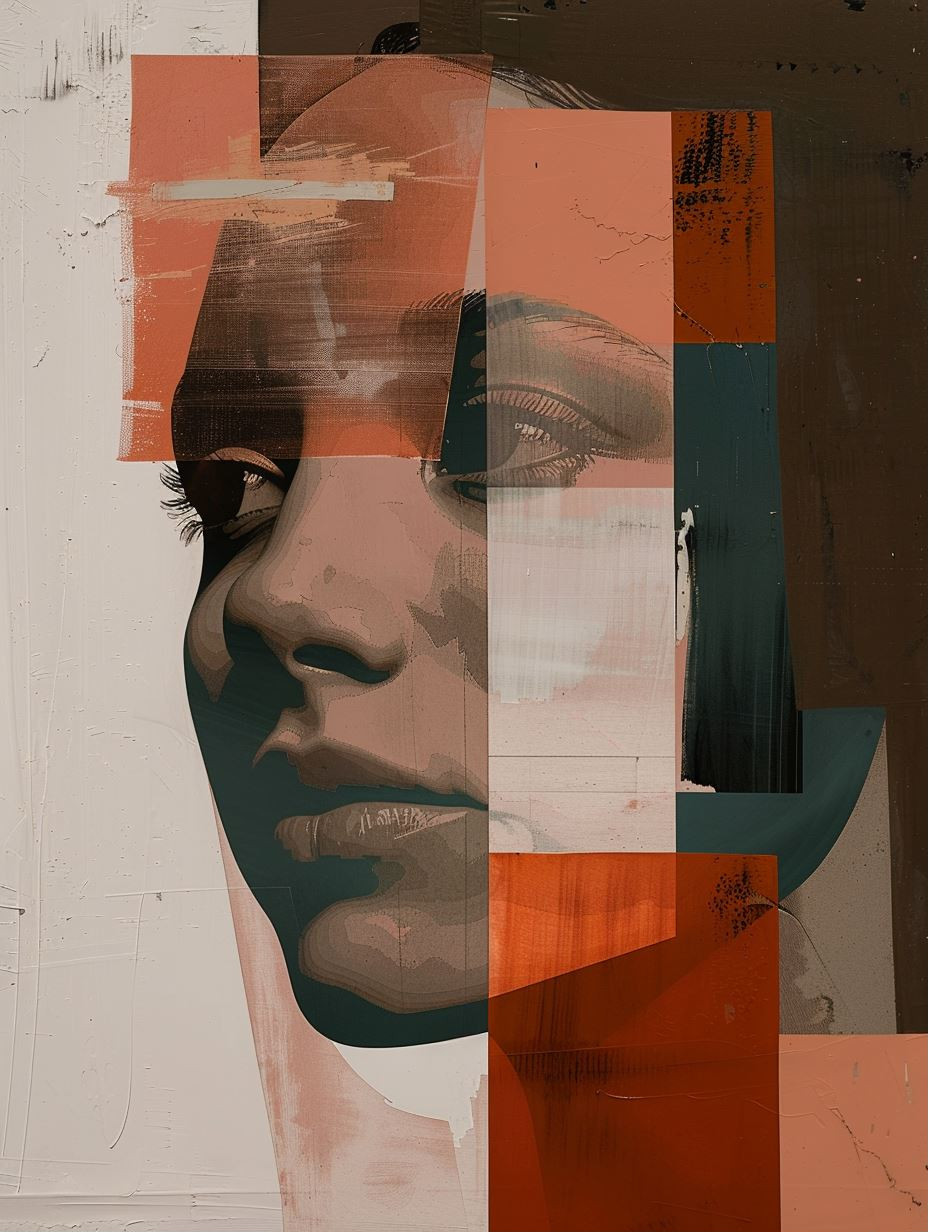 Fragmented Portraits in Earthy Tones - Image 1