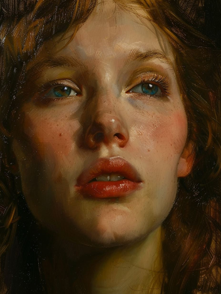 Ethereal Oil Portrait of Youth - Image 1