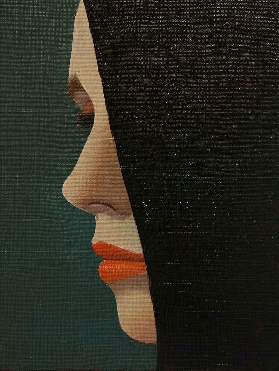 Veiled Mystery in Crimson - Image 1