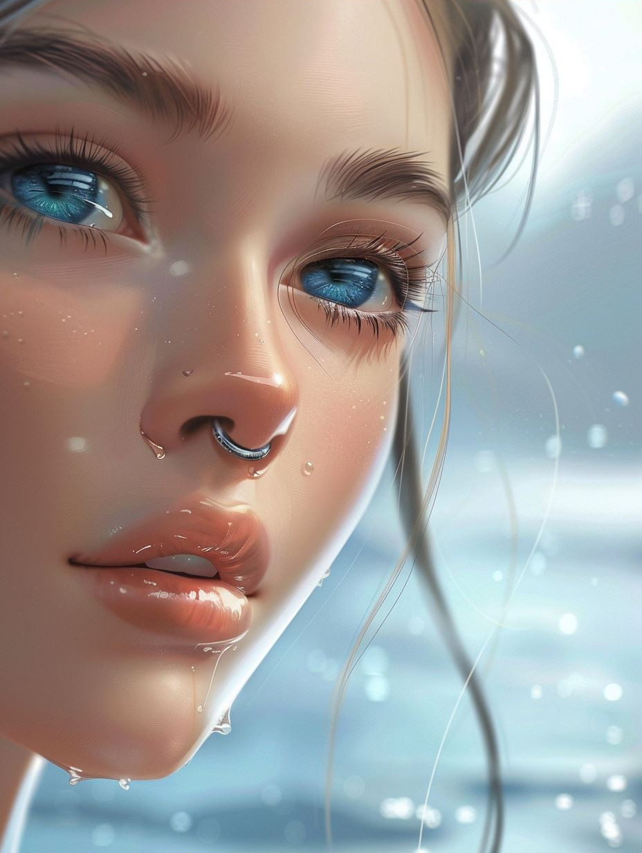 Ethereal Gaze: A Study in Blue Eyes - Image 3