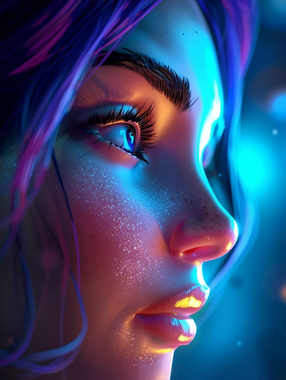 Neon Glow Portrait - Image 3