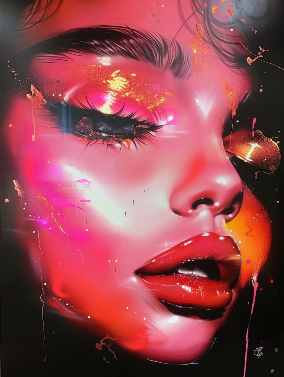Neon Glow Cybernetic Beauty - Image 4