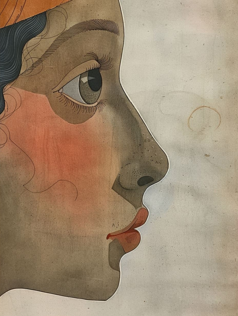 Melancholic Vintage Illustration Portrait - Image 2