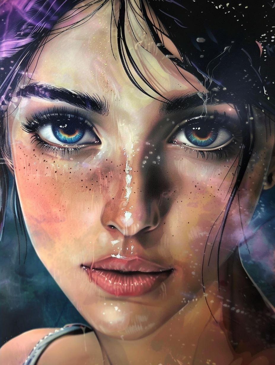 Ethereal Gaze Through Rain - Image 2