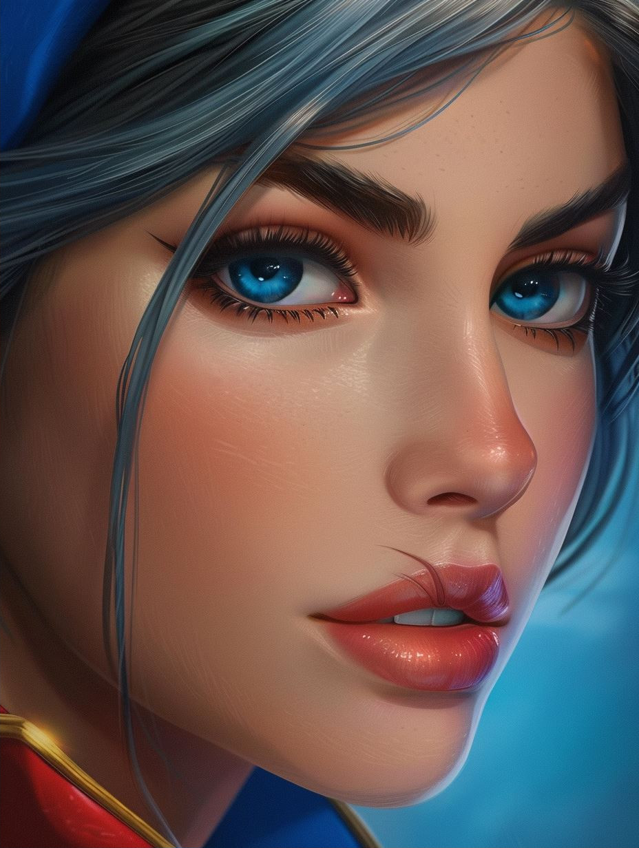 Ethereal Gaze of Neon Azure - Image 2