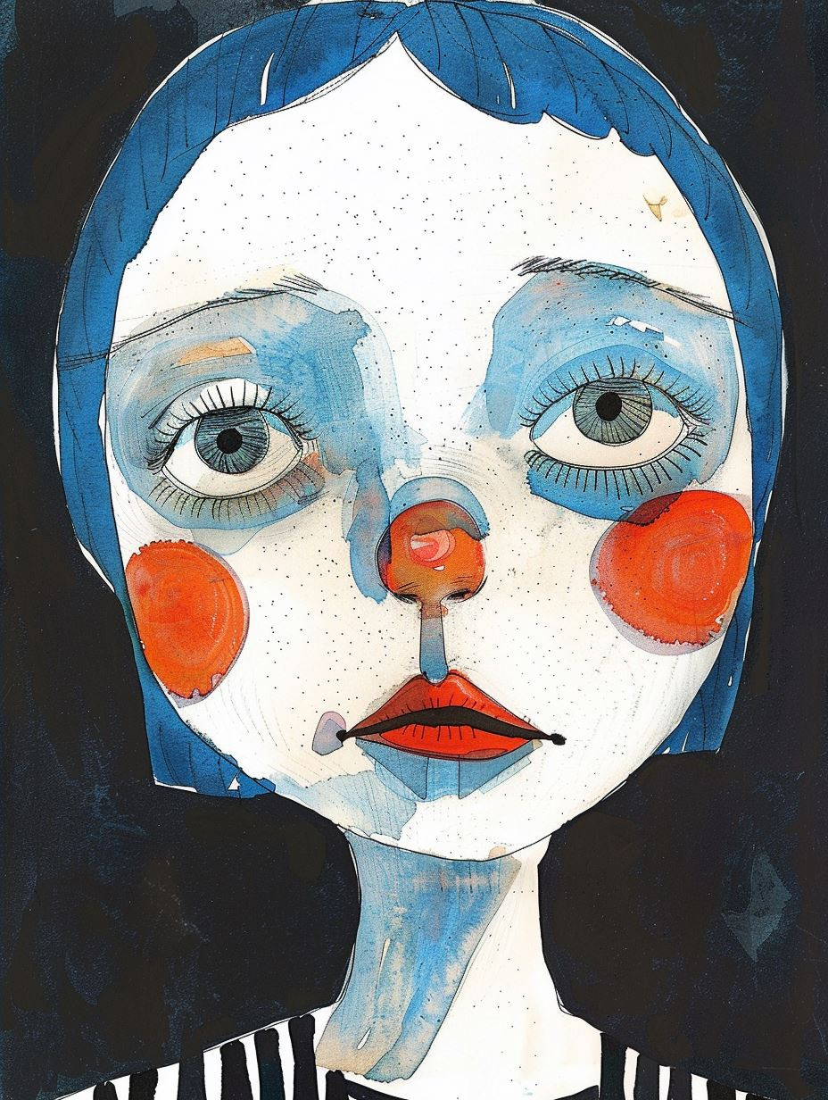 Melancholic Blue Portrait Studies - Image 2