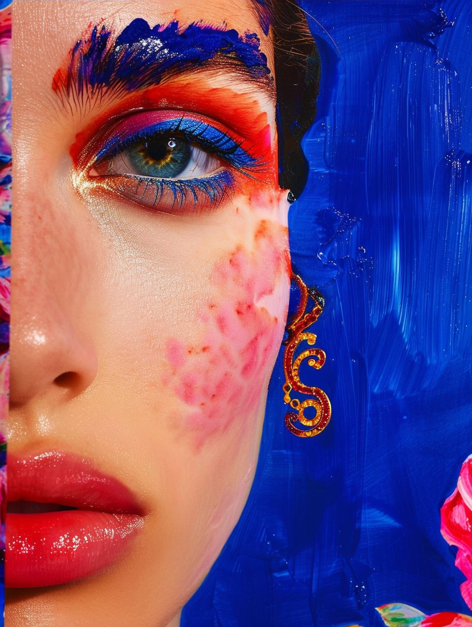 Vibrant Neon Paint Portrait - Image 3