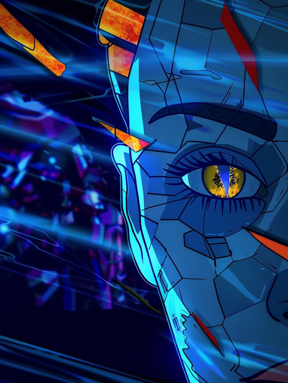 Geometric Neon Cyber Portraiture - Image 2
