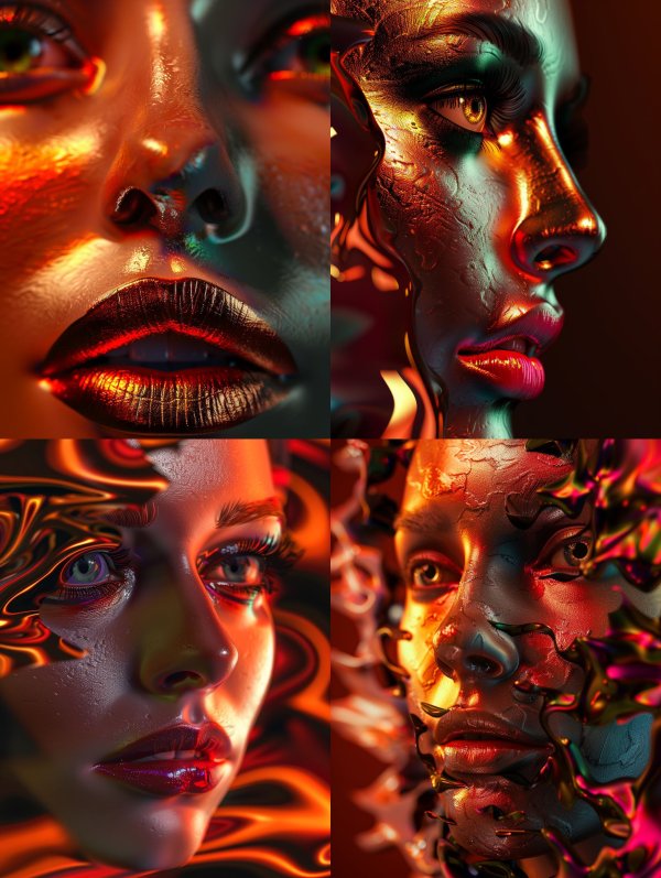 Molten Chrome Ethereal Portraits