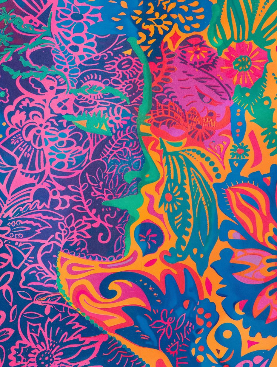 Psychedelic Neon Portrait Collage - Image 2