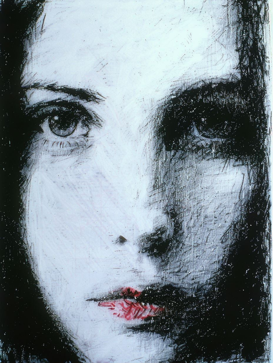 Haunting Gaze in Distressed Oil - Image 2