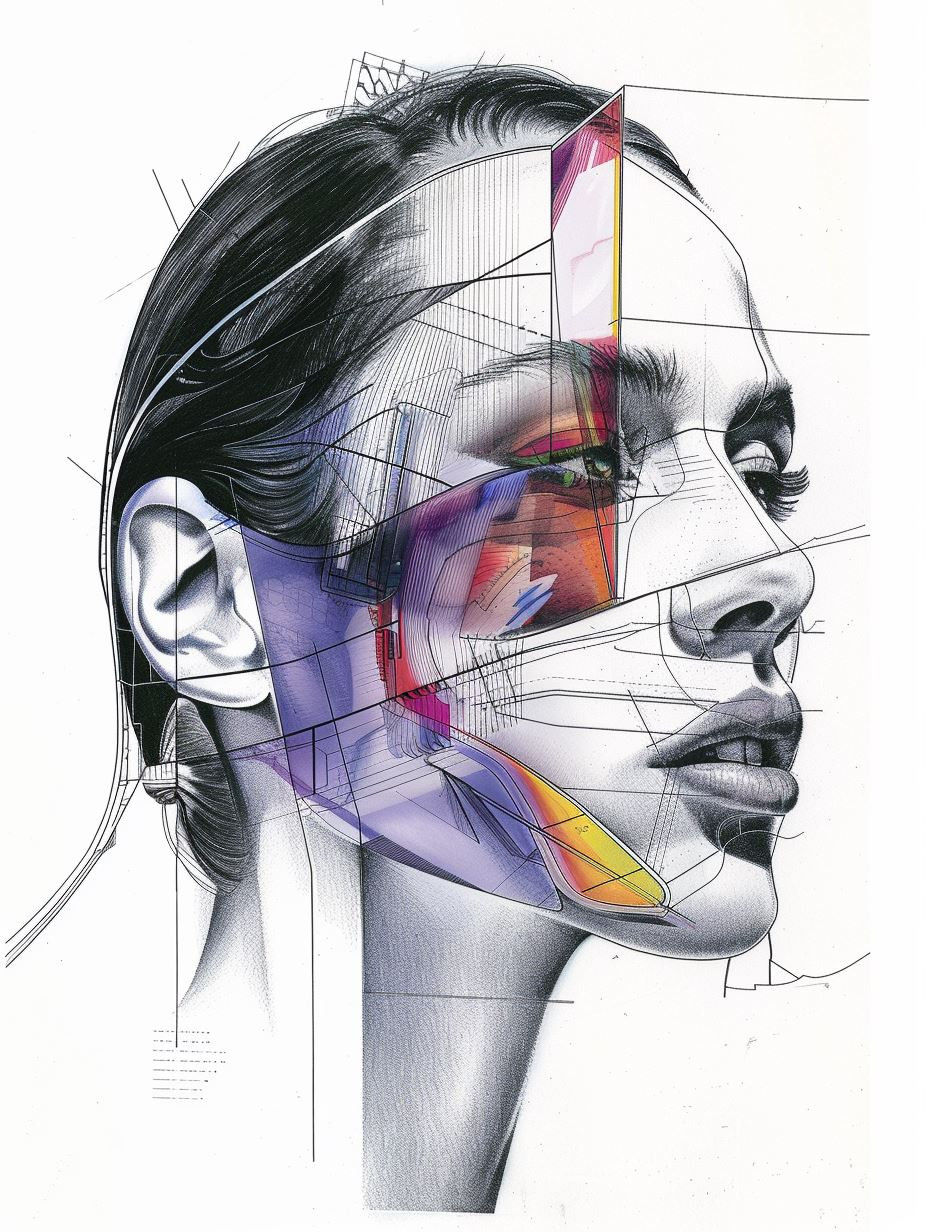 Fragmented Geometric Portrait Studies - Image 2