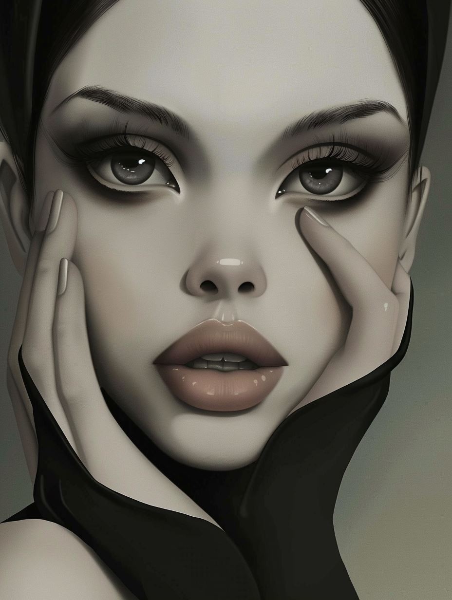 Ethereal Monochromatic Digital Portrait - Image 2