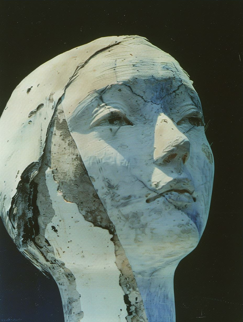 Fragmented Blue Melancholy Portrait - Image 3