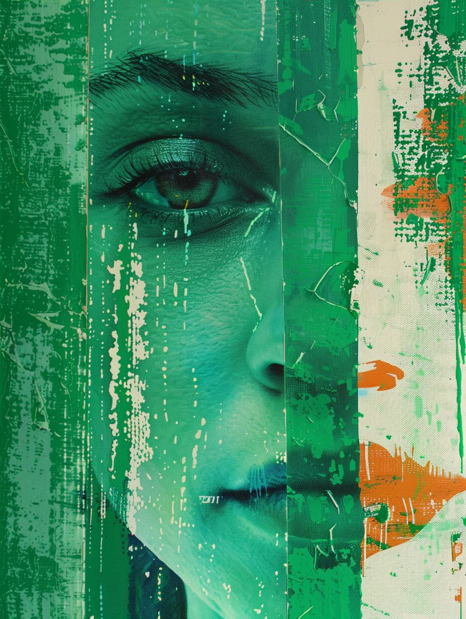 Fragmented Emerald Portrait Study - Image 4
