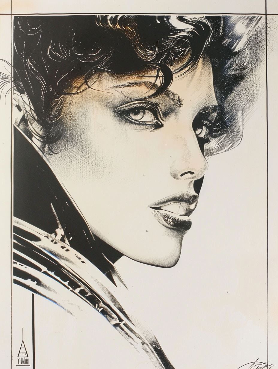 Elegant Noir Fashion Illustrations - Image 1