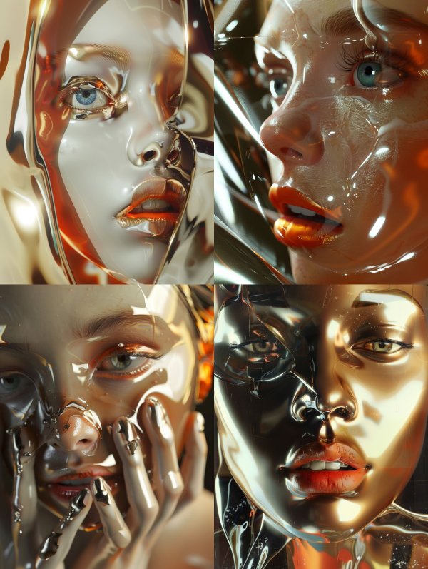 Liquid Gold Surrealist Portraits