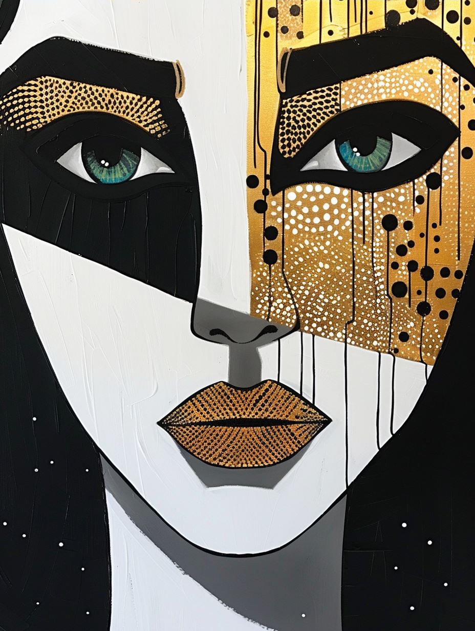 Abstract Golden Ethnic Portraits - Image 3