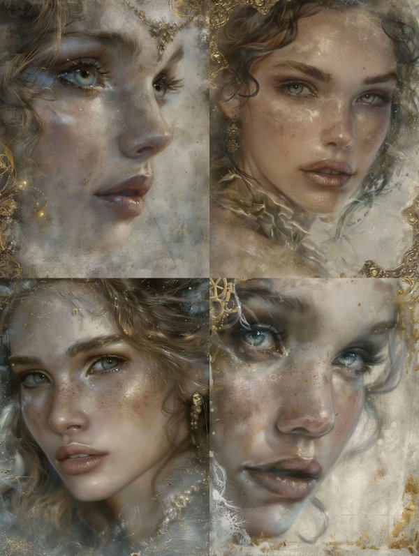 Ethereal Golden Visions of a Celestial Muse