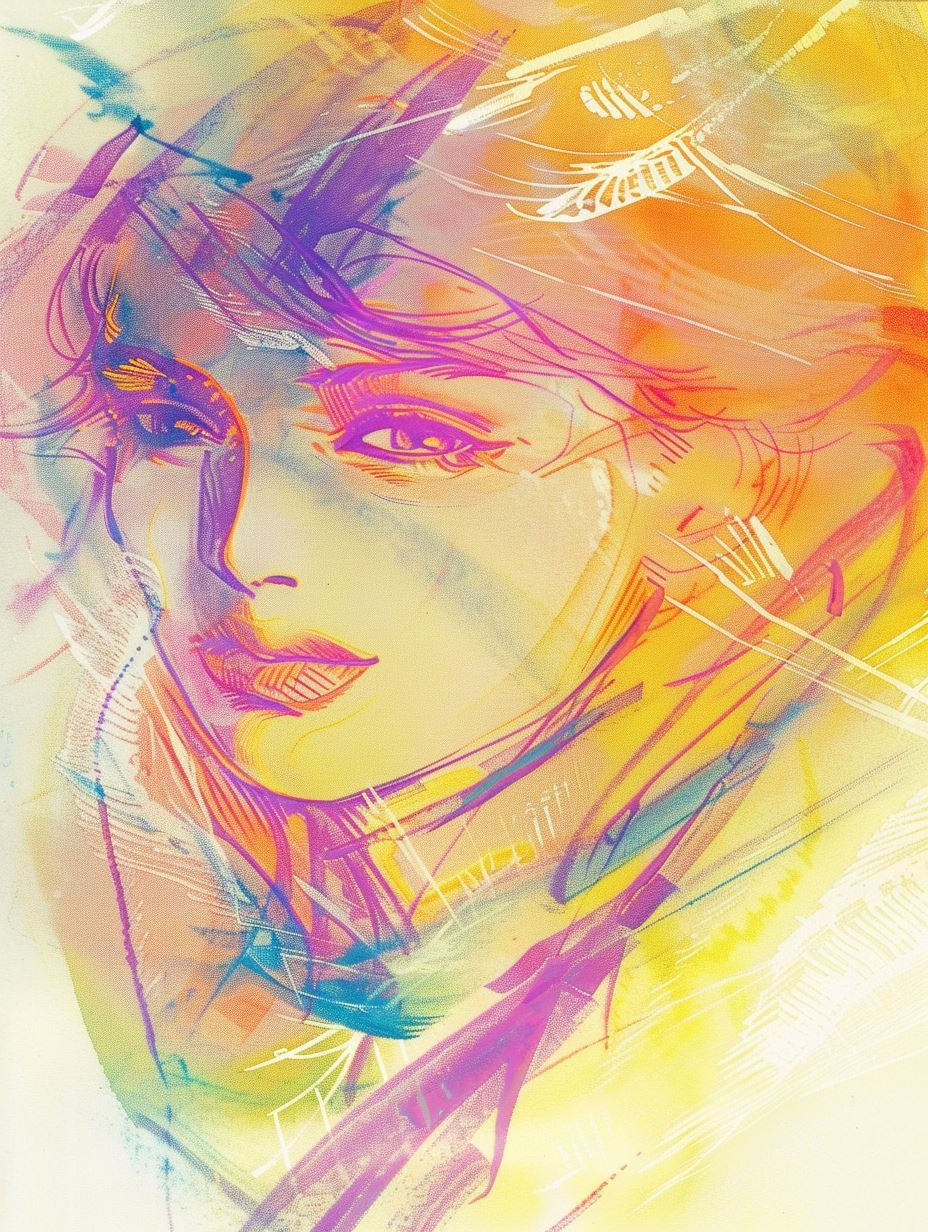 Vibrant Ethereal Portrait Sketches - Image 1