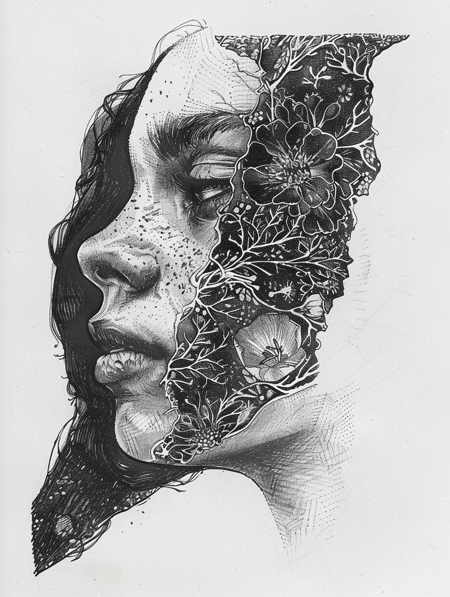 Surrealist Ink Portraits of Ethereal Women - Image 2