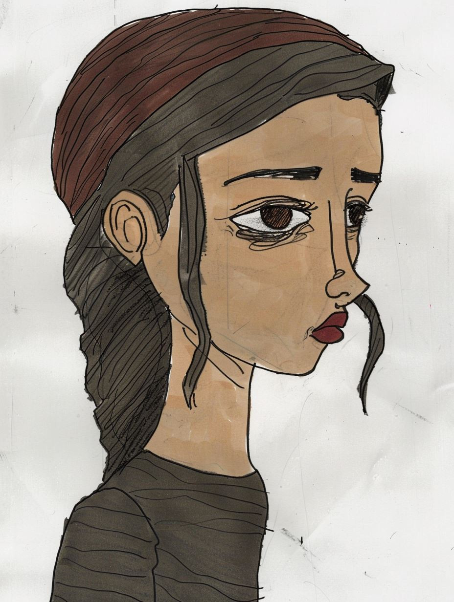 Crimson Gaze Sketch - Image 2