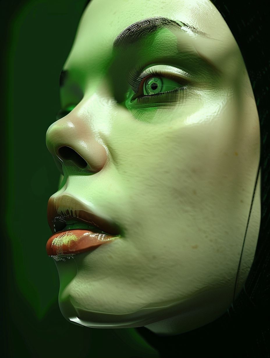Neon Emerald Cybernetic Gaze - Image 2