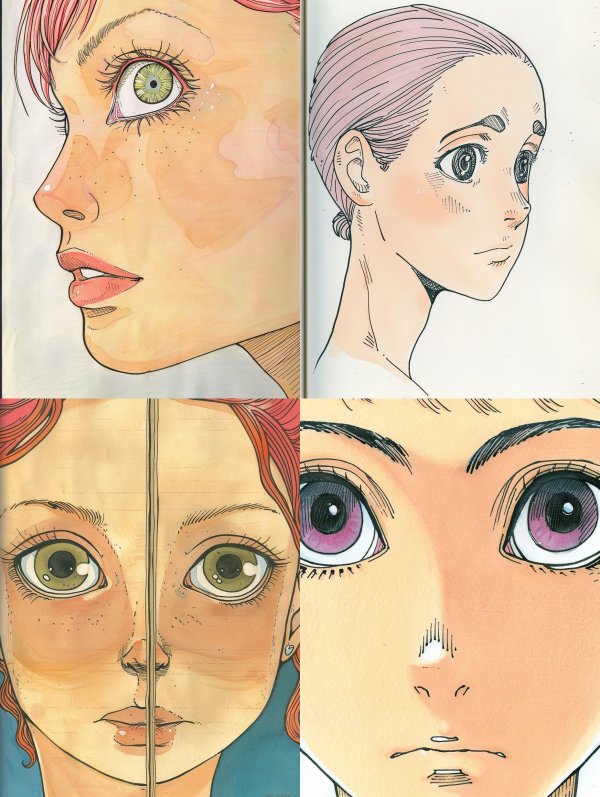 Ethereal Gazes in Watercolor Anime Style