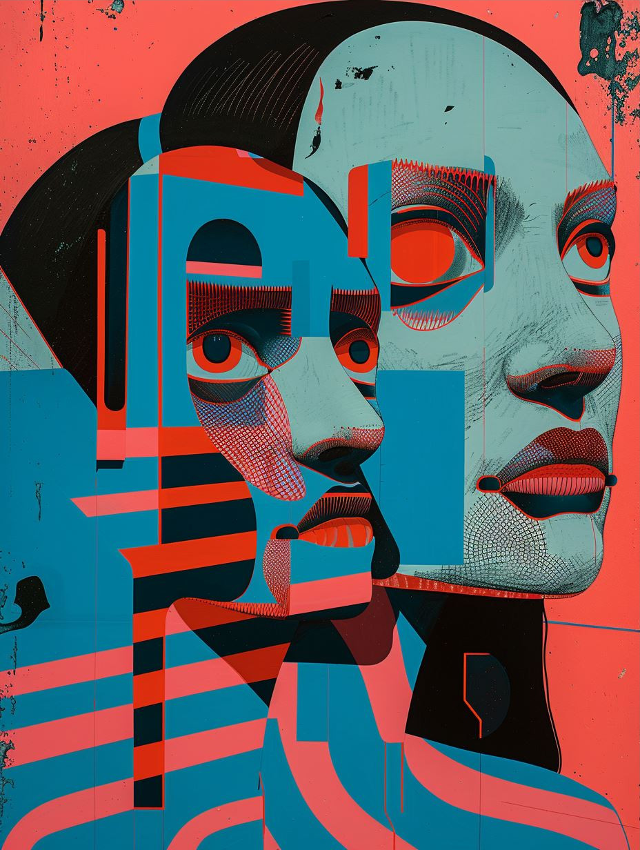 Neon Geometric Cyber Portrait - Image 3