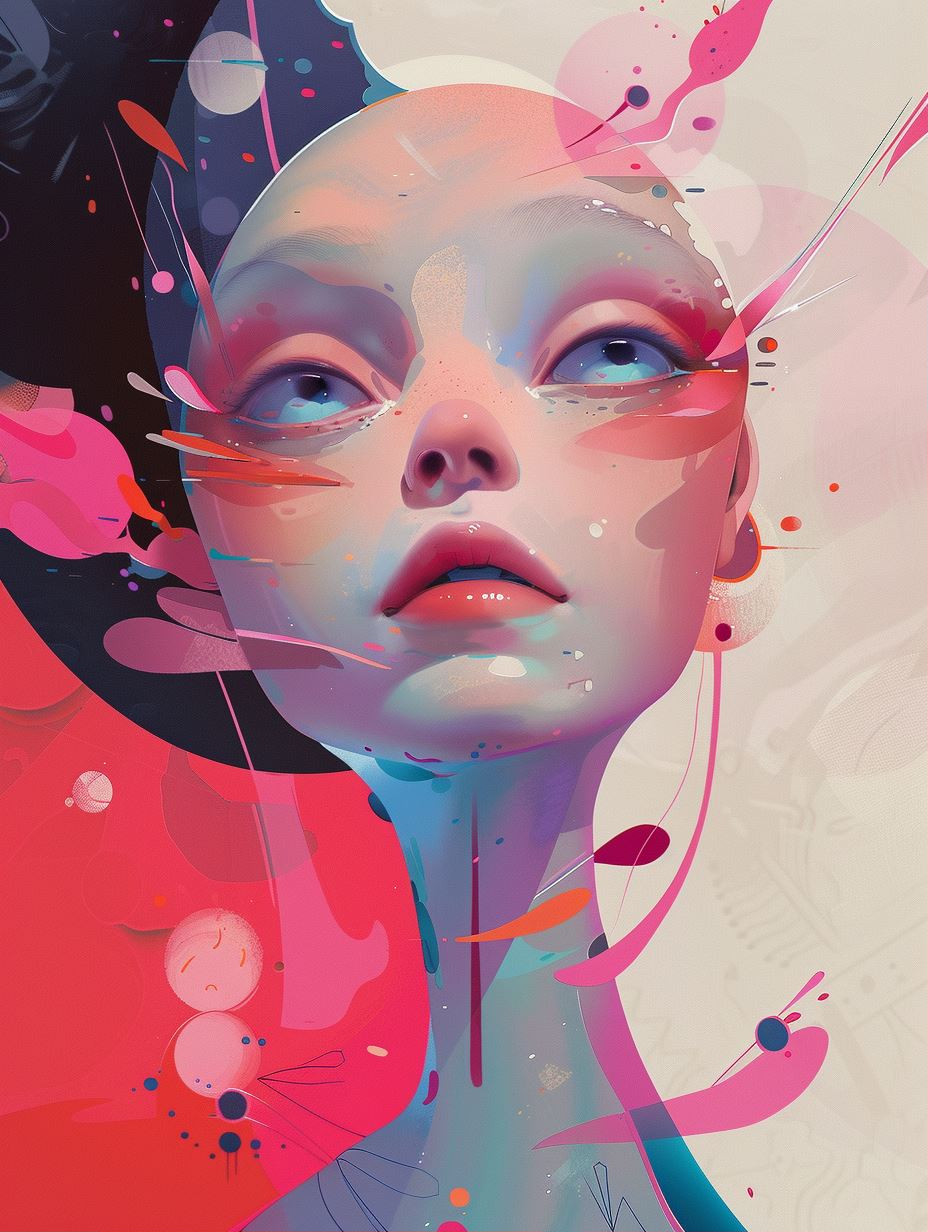 Surrealist Neon Dream Portraits - Image 1